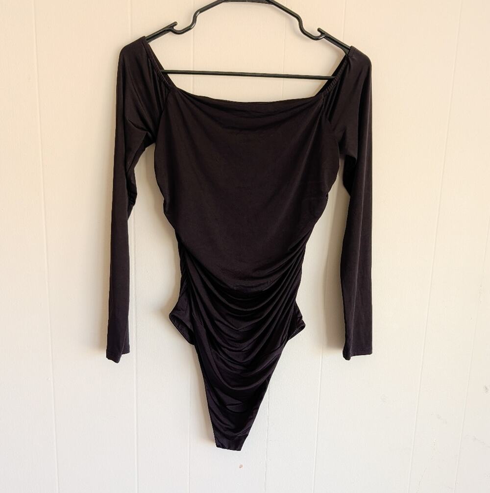 Lovers And Friends Black Long Sleeve Thong Bodysuit